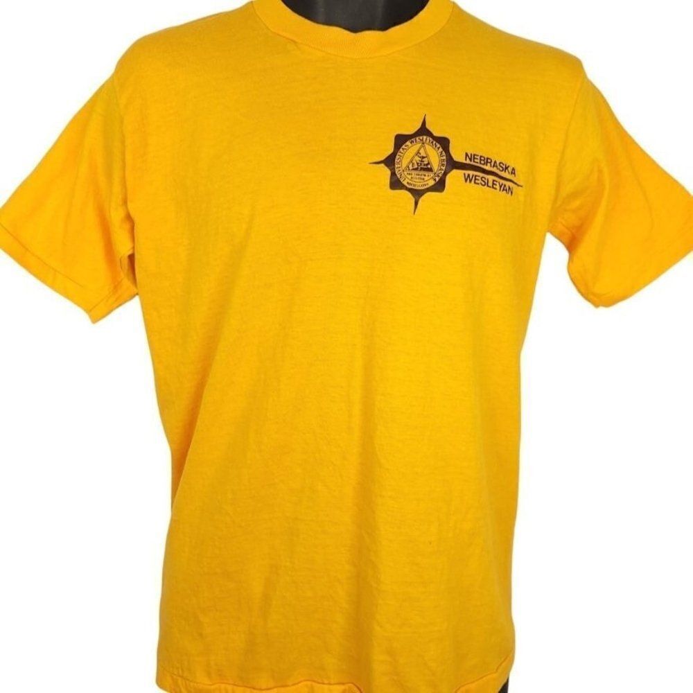 Nebraska Wesleyan Prairie Wolves T Shirt Vintage 80s University Made In USA Mens